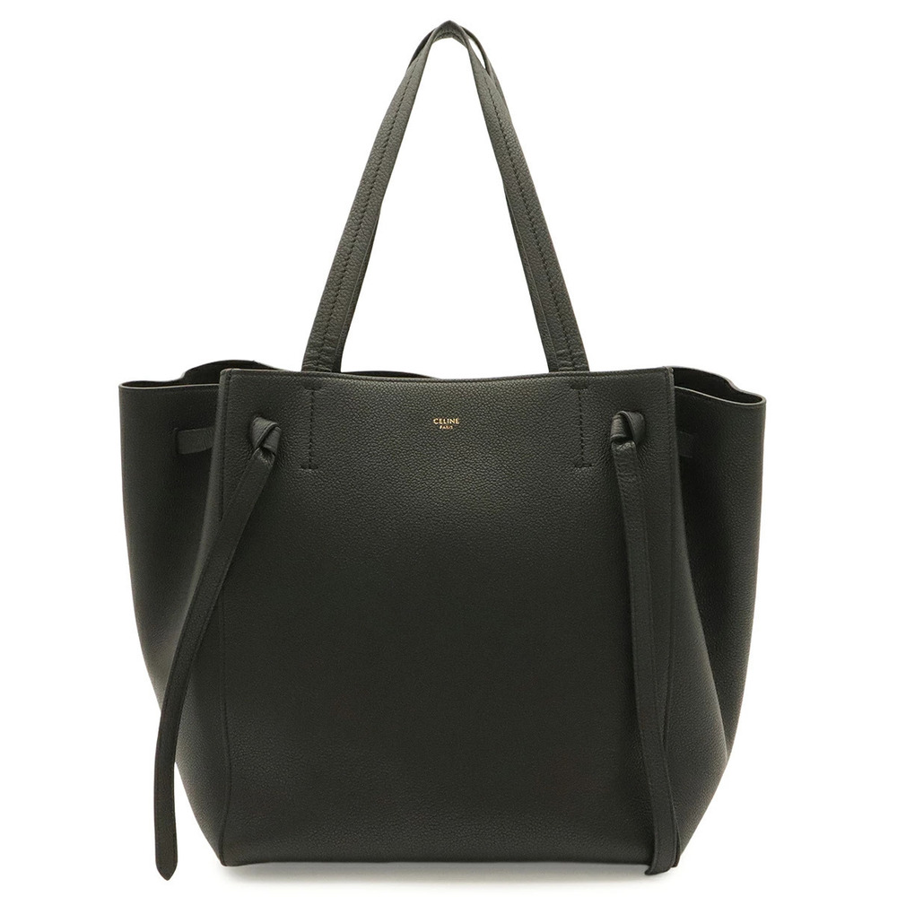 Celine Cabas Phantom Tote Bag Shoulder Hobo Leather Black